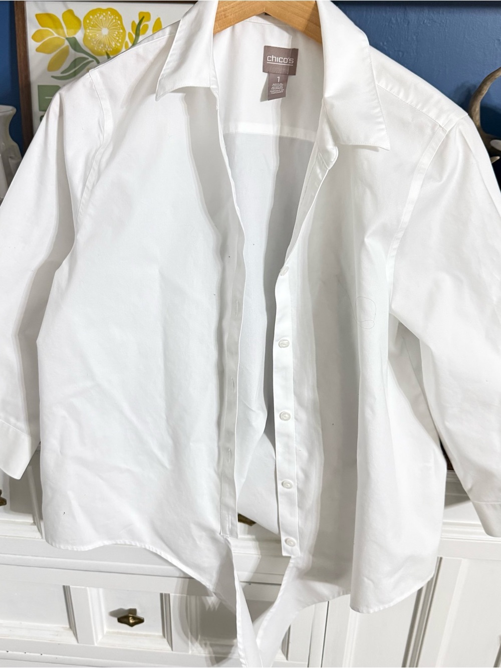 Chico's women's White Button-Up Shirt